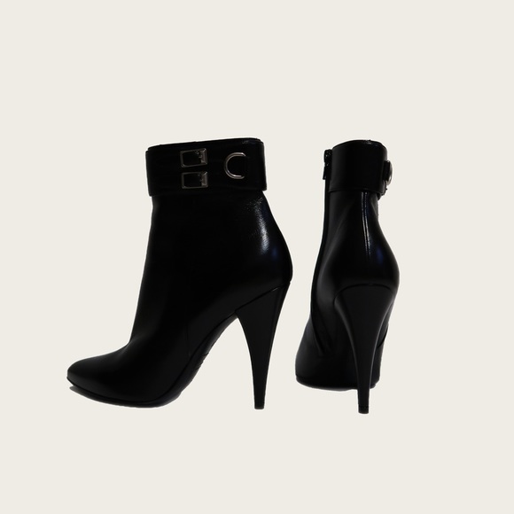 Saint Laurent Black Buckle Booties - Picture 2 of 7